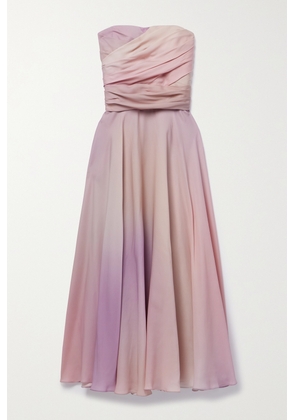 Ralph Lauren Collection - Leanne Strapless Pleated Silk-georgette Midi Dress - Pink - US0,US2,US4,US6,US8,US10