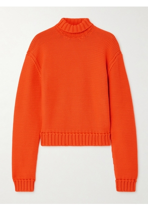 Ferragamo - Cotton-blend Turtleneck Sweater - Orange - x small,small,medium,large,x large
