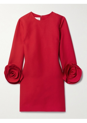 Valentino Garavani - Embellished Wool And Silk-blend Mini Dress - Red - IT36,IT38,IT40,IT42,IT44,IT46,IT48