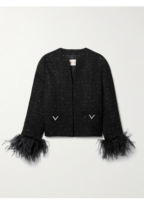 Valentino Garavani - Embellished Metallic Bouclé-tweed Jacket - Black - IT38,IT40,IT42,IT46
