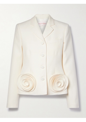 Valentino Garavani - Embellished Wool And Silk-blend Blazer - Ivory - IT36,IT38,IT40,IT42,IT44,IT46,IT48
