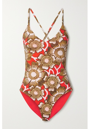 Mara Hoffman - Emma Floral-print Swimsuit - Red - x small,small,medium,large,x large