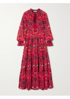 Cara Cara - Grazia Tiered Gathered Floral-print Cotton-voile Maxi Dress - XS/S,M/L