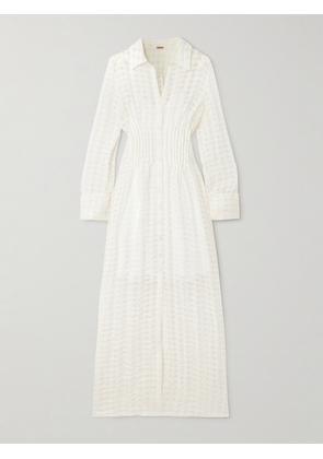 Cult Gaia - Pernille Checked Textured Woven Coverup - Off-white - xx small,x small,small,medium,large,x large