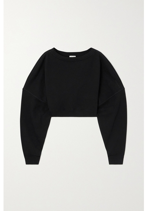 SAINT LAURENT - Cropped Cotton-jersey Sweatshirt - Black - L,XL