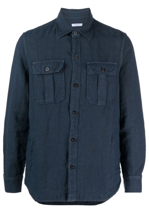 Boglioli chest-pockets linen shirt - Blue