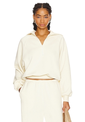 WellBeing + BeingWell Layne Half Zip Pullover in White. Size L, M, S, XL, XXS.