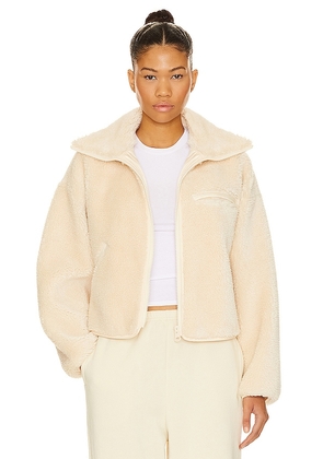 WellBeing + BeingWell Catalina Sherpa Jacket in Ivory. Size L, M, S, XL, XXS.