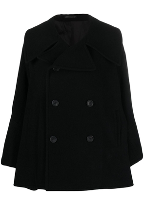 Yohji Yamamoto cape-style double-breasted jacket - Black