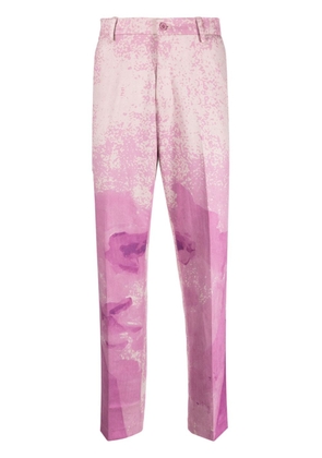 KidSuper pressed-crease graphic-print tailored trousers - Pink