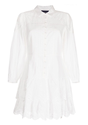 Marchesa Rosa Marigold broderie-anglaise mini shirtdress - White