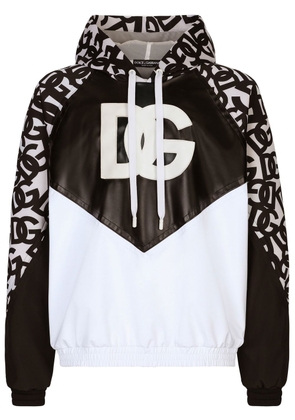 Dolce & Gabbana technical jersey DG patch hoodie - Black