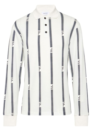 Ferragamo College striped cotton polo shirt - White