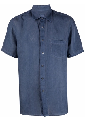 120% Lino chest patch-pocket shirt - Blue