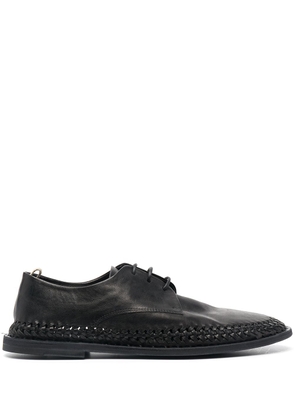 Officine Creative woven leather trim lace-up shoes - Black