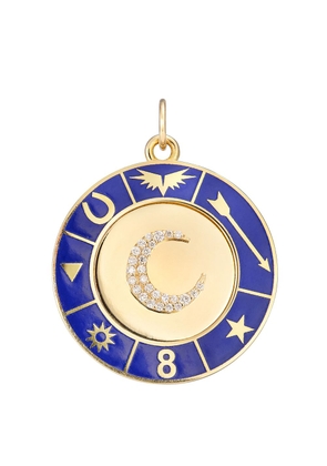 Foundrae 18kt yellow gold crescent symbol charm - Blue