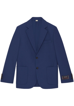 Gucci logo-patch wool blazer - Blue