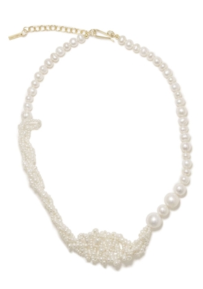 Completedworks recycled silver Cove freshwater pearl necklace - White