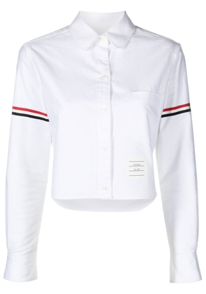 Thom Browne cropped cotton shirt - 100 WHITE