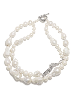 Completedworks sterling silver baroque pearl necklace - White