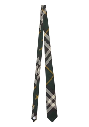 Burberry check-pattern silk tie - Green