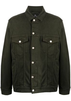 PS Paul Smith Rider spread-collar cotton shirt jacket - Green