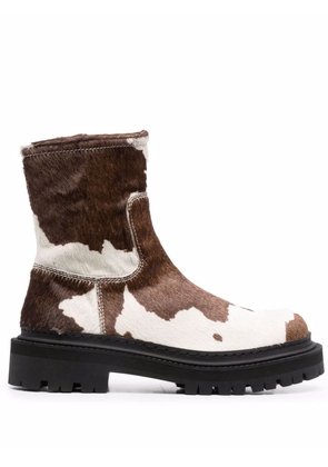 CamperLab cow-print ankle boots - Brown