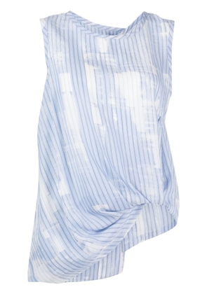 Y's striped asymmetric blouse - Blue