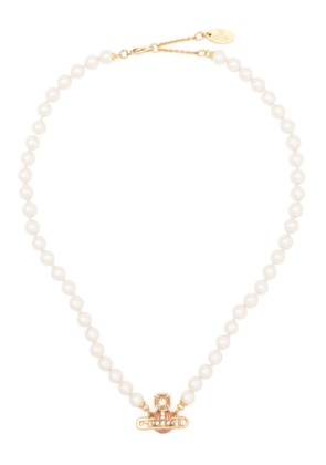 Vivienne Westwood safety-pin faux-pearl necklace - Gold