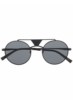 Emporio Armani round-frame metal sunglasses - Black