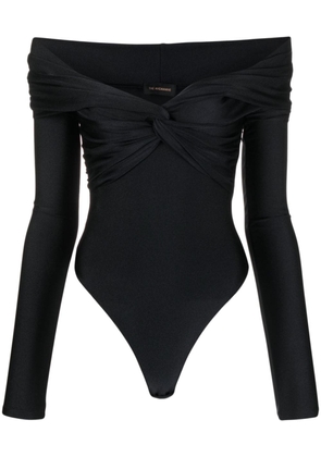 THE ANDAMANE twist-detailing off-shoulder bodysuit - Black