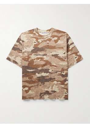 Acne Studios - Extorr Crystal-Embellished Camouflage-Print Cotton-Jersey T-Shirt - Men - Brown - S