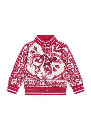 Dolce & Gabbana Kids Majolica Print Zip-Up Cardigan (3-30 Months)