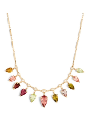 Jacquie Aiche Yellow Gold, Diamond And Tourmaline Shaker Necklace