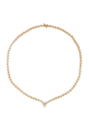 Jacquie Aiche Yellow Gold And Diamond Tennis Necklace