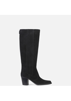 Ganni Women's Suede Knee Boots - Black - UK 3
