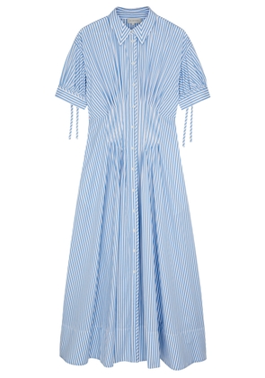 Lee Mathews Lyndon Striped Cotton Maxi Shirt Dress - Blue - 0 (UK 6 / XS)