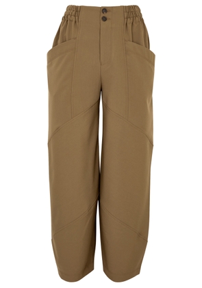 High Opposition Panelled Wide-leg Trousers - Light Brown - 10