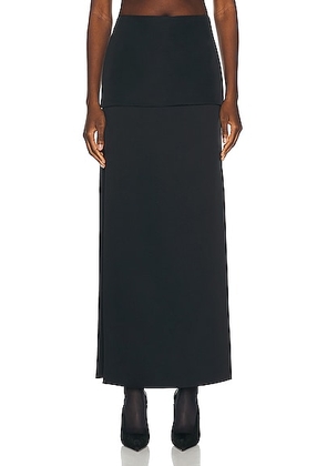 KHAITE Saxon Skirt in Black - Black. Size 0 (also in 2, 4, 6).