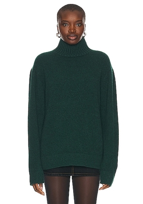 The Elder Statesman Relaxed Turtleneck Sweater in Willow - Green. Size L (also in M, S, XS).