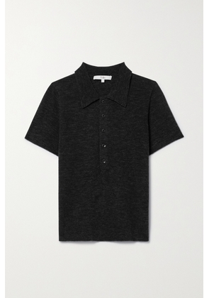 Tibi - Wool-blend Polo Shirt - Gray - xx small,x small,small,medium,large,x large