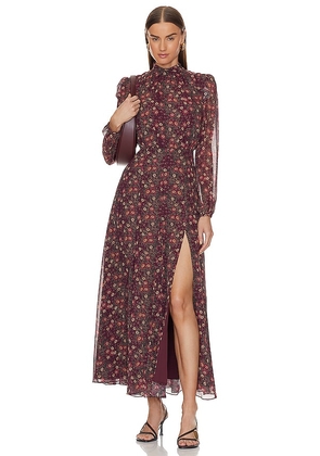 SALONI Jacqui-B Dress in Wine. Size 12.