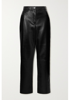 Nour Hammour - + Net Sustain Tory Paneled Leather Straight-leg Pants - Black - FR34,FR36,FR38,FR40,FR42,FR44