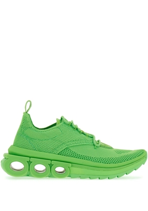 Ferragamo lace-up knitted running sneakers - Green