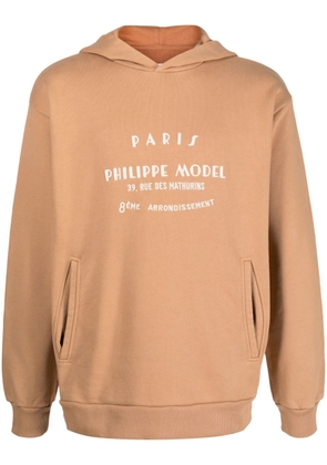 Philippe Model Paris Jeremie logo-print cotton hoodie - Brown