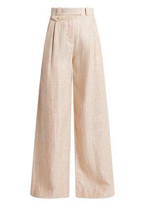 Shona Joy high-waisted linen trousers - Neutrals