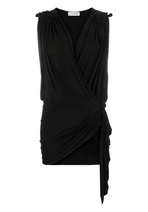 Lanvin asymmetric ruched-detail minidress - Black