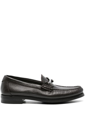Canali round-toe leather loafers - Brown