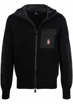 Moncler Grenoble hooded wool zipped jacket - Black