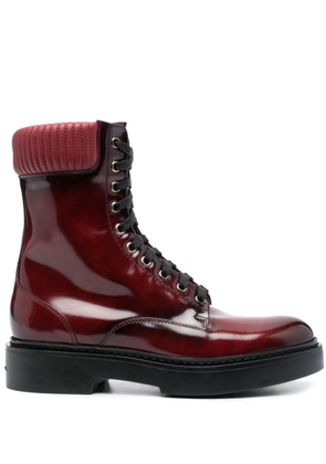 Santoni patent leather boots - Red